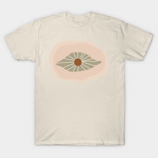 Warm Toned Abstract Eye And Boho line Art Design T-Shirt